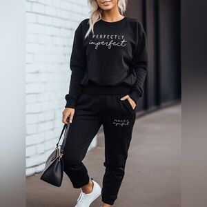 PERFECTLY IMPERFECT Graphic Sweatshirt and Sweatpants Set